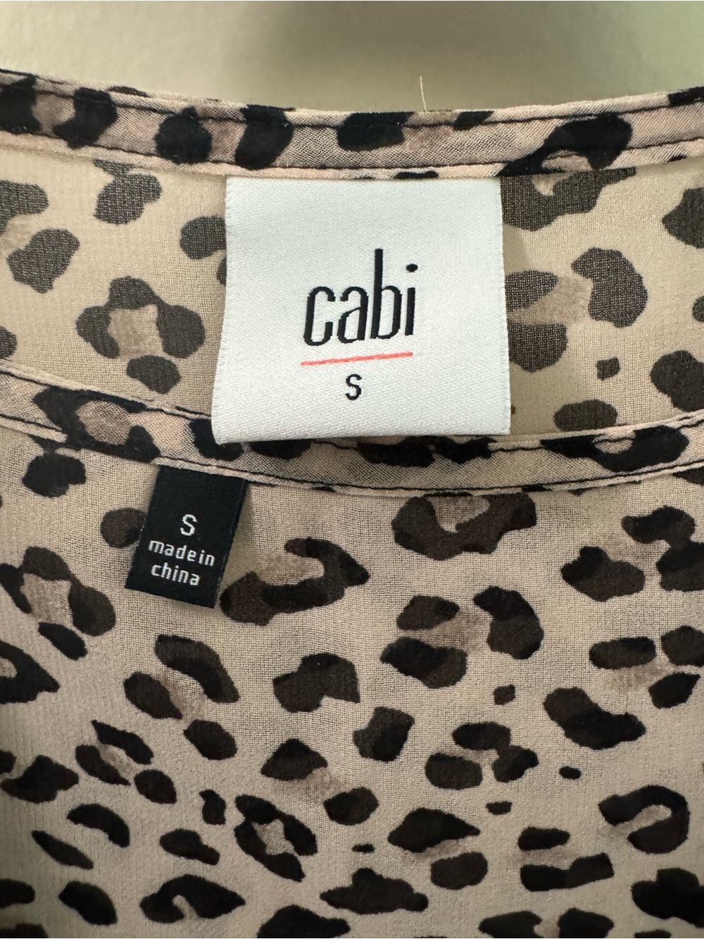 CAbi Blush and Black Leopard Print V-Neck Ruffle Two Piece Sleeveless Top - Picture 2 of 8